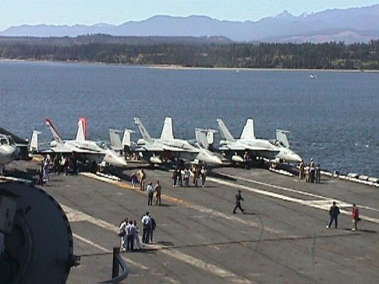 The flight deck of the USS Carl Vincent