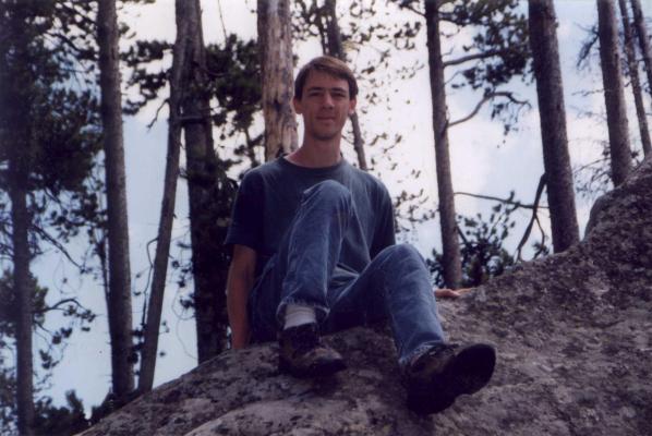 David on a rock.
