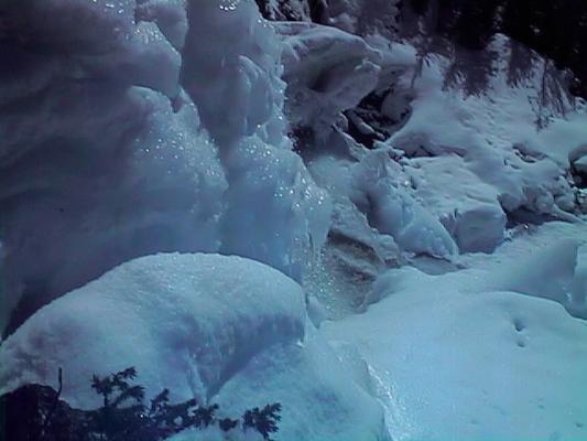 Ice at Mission Falls.