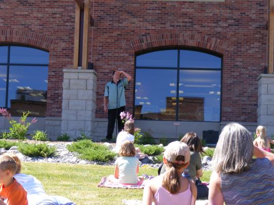 A funny speaker at the Library