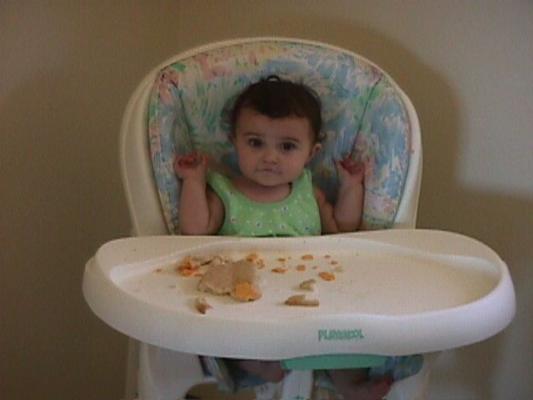 Malia in her high chair